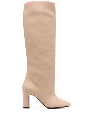 Kiton 95mm leather knee-high boots - Neutrals
