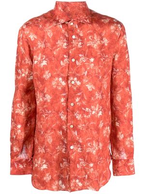 Kiton all-over graphic-print shirt - Orange