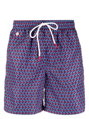 Kiton all-over graphic-print swim shorts - Blue