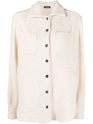 Kiton button-up cashmere-blend shirt jacket - Neutrals