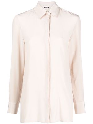 Kiton button-up silk shirt - Neutrals