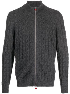 Kiton cable-knit cashmere jacket - Grey