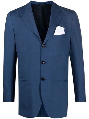 Kiton cashmere-blend slim fit blazer - Blue