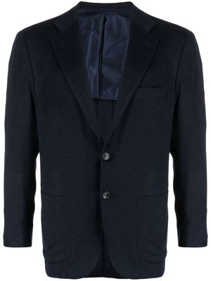 Kiton cashmere single-breasted blazer - Blue