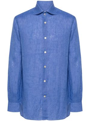 Kiton chambray linen shirt - Blue
