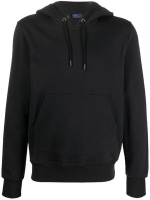 Kiton chenille-patch drawstring hoodie - Black