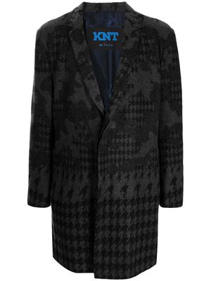 Kiton Chesterfield houndstooth coat - Black