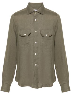 Kiton classic-collar linen shirt - Green