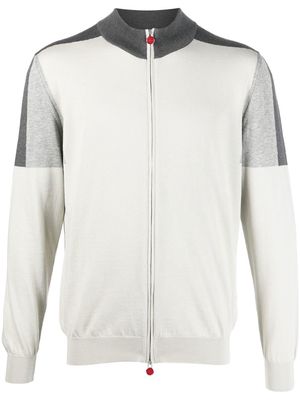 KITON colour-block panelled sweater - Grey