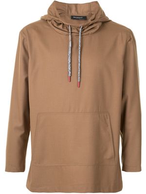 Kiton contrast-lace hoodie - Brown