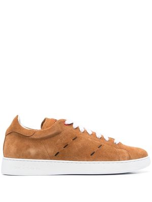 Kiton contrast-stitch lace-up sneakers - Brown