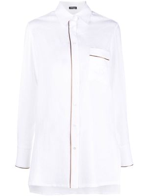 Kiton contrast trim shirt - White