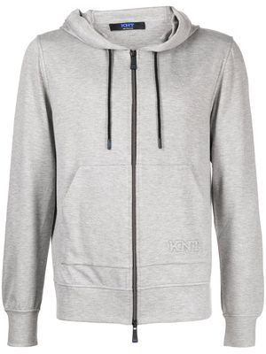 Kiton contrasting-fastening hooded jacket - Grey