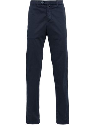 Kiton cotton slim-fit trousers - Blue