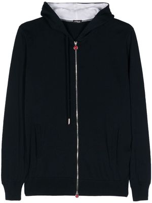 Kiton cotton zip-up hoodie - Blue