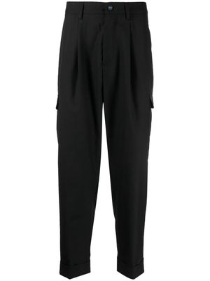 Kiton cropped tapered trousers - Black