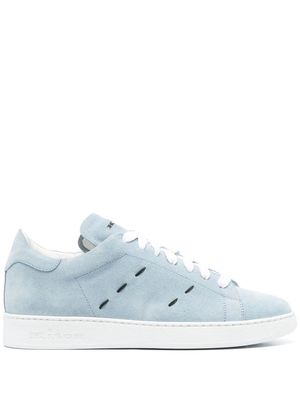 Kiton decorative-stitching suede sneakers - Blue