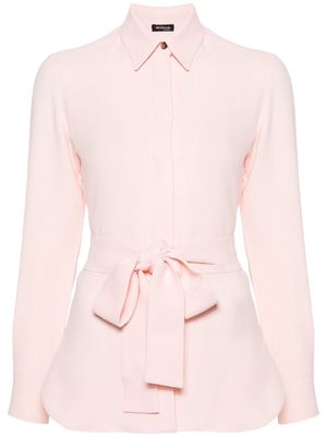 Kiton detachable-belt classic-collar shirt - Pink