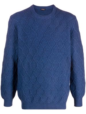 Kiton diamond-knit cashmere jumper - Blue