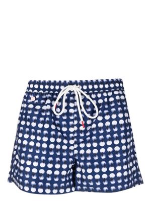 Kiton dot-print drawstring swim shorts - Blue