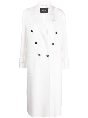 Kiton double-breasted cashmere coat - White