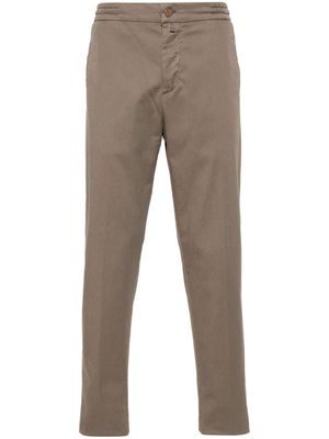 Kiton drawstring tapered-leg trousers - Brown