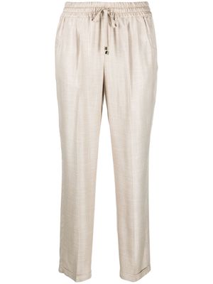 Kiton drawstring-waist pleated trousers - Neutrals