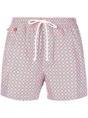 Kiton drawstring-waist swim shorts - Orange