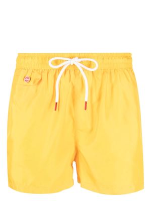 Kiton drawstring-waist swim shorts - Yellow