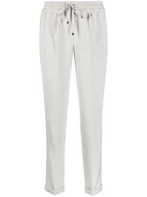 Kiton drawstring-waist tailored track pants - Grey