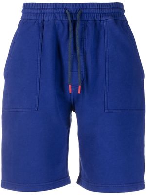 Kiton drawstring-waist track shorts - Blue