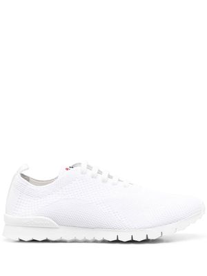 Kiton embossed-logo low-top sneakers - White
