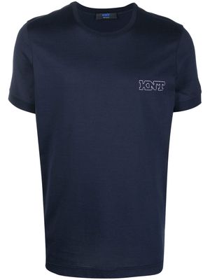 Kiton embroidered-logo short-sleeve T-shirt - Blue