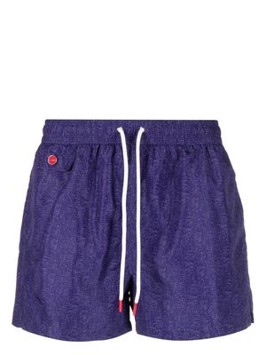 Kiton embroidered-logo swim shorts - Purple