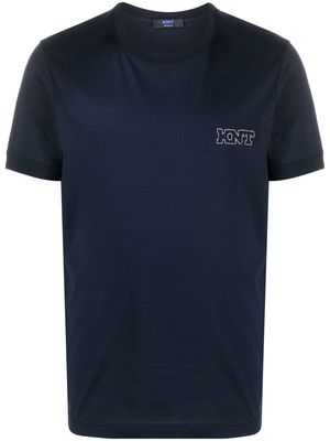 Kiton embroidered logo T-shirt - Blue