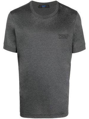 Kiton embroidered-logo T-shirt - Grey