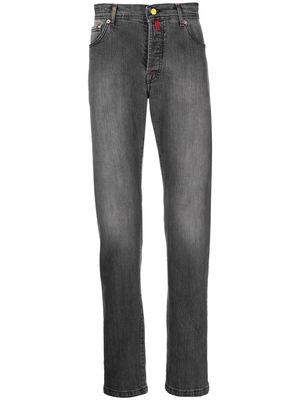 Kiton faded slim-fit jeans - Black