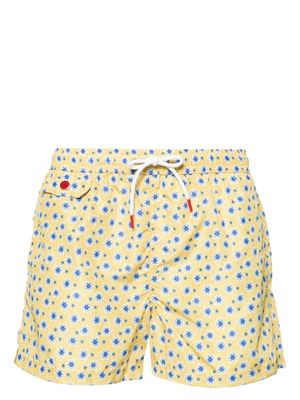 Kiton floral-print swim shorts - Yellow