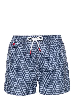 Kiton geometric-pattern swim shorts - Blue