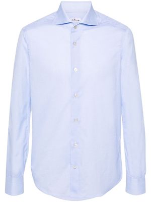 Kiton gingham-pattern cotton shirt - Blue