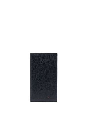 Kiton grained leather rectangle wallet - Blue