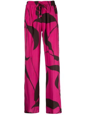 Kiton graphic-print high-waisted trousers - Pink
