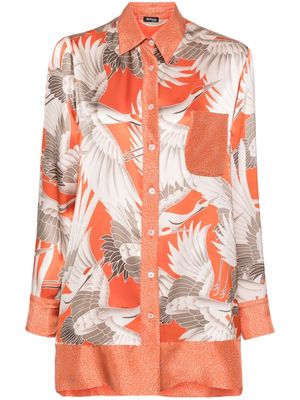 Kiton graphic-print silk blouse - Orange