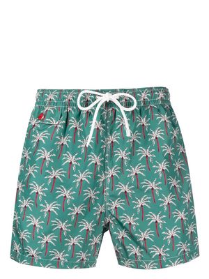 Kiton graphic-print swim shorts - Green