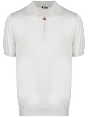 Kiton half-zip cotton polo shirt - Grey