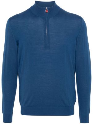 Kiton half-zip high-neck jumper - Blue