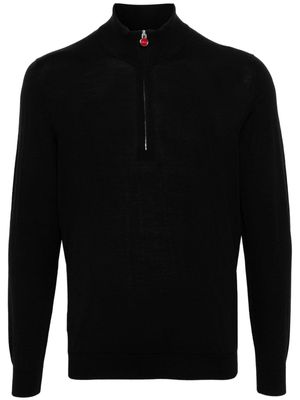 Kiton high-neck half-zip wool jumper - Black