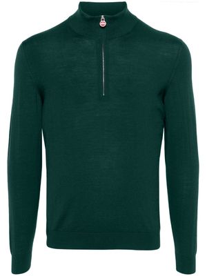 Kiton high-neck half-zip wool jumper - Green