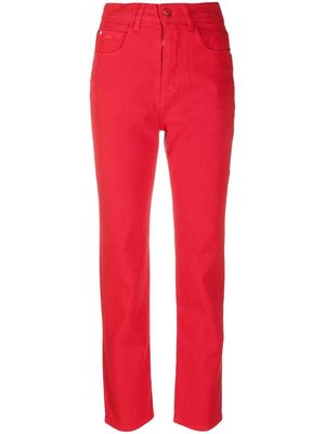 Kiton high-waist straight-leg jeans - Red