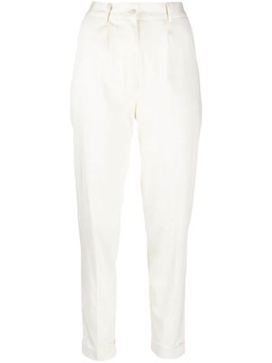 Kiton high-waisted tapered trousers - White